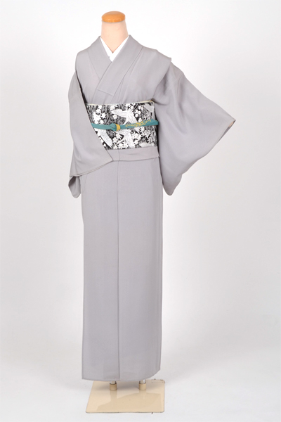 単衣色無地［銀鼠色無地］