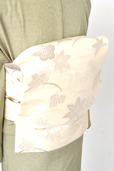 単衣色無地［抹茶色地の江戸小紋］