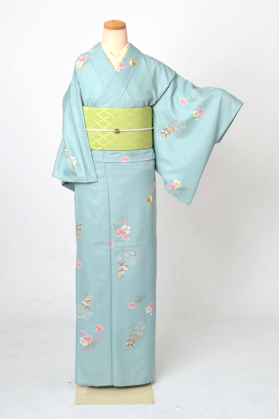 単衣小紋[花と手毬]