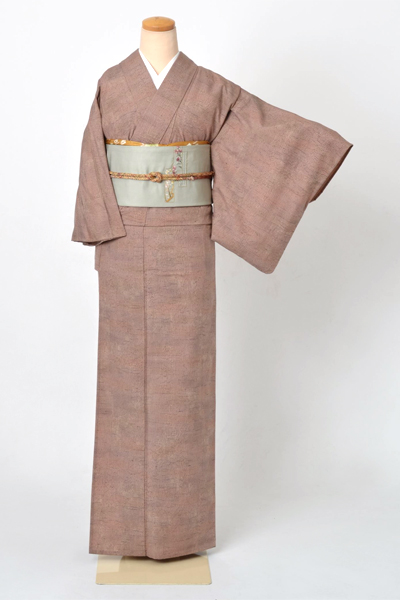 単衣小紋[赤茶]