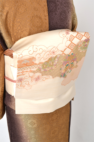 単衣小紋[からし・地模様]