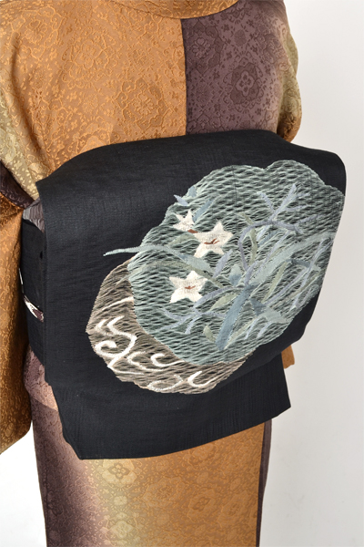 単衣小紋[からし・地模様]