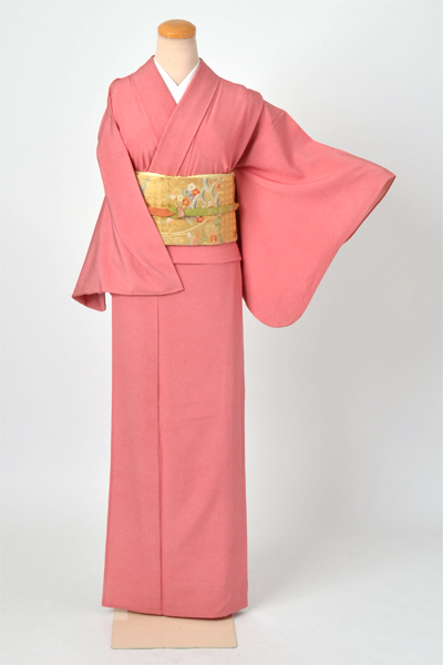 単衣江戸小紋[赤地の鮫小紋]