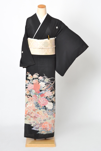 絽黒留袖[ぼたん・菊・鳳凰]