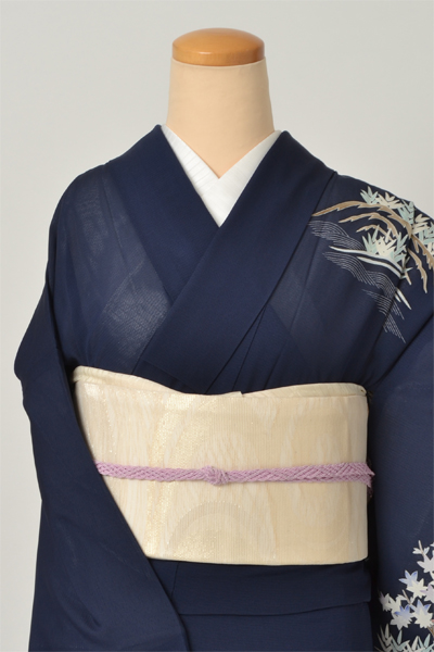 絽訪問着(藍色・茶屋辻)
