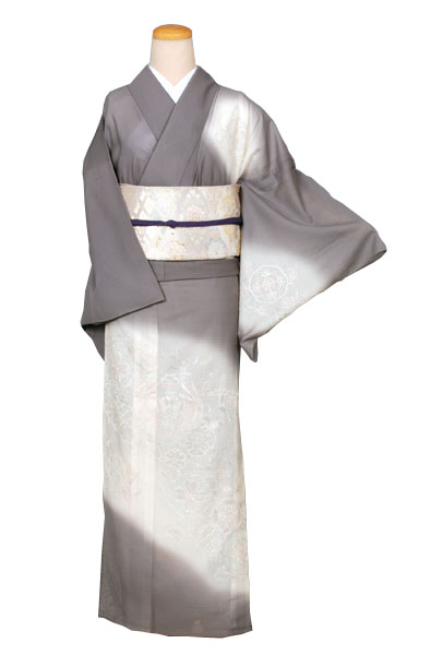 紗訪問着(淡小豆色・スワトウ・唐花)