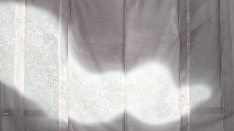 紗訪問着(淡小豆色・スワトウ・唐花)