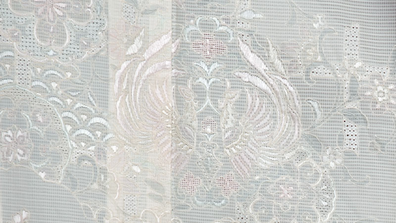 紗訪問着(淡小豆色・スワトウ・唐花)