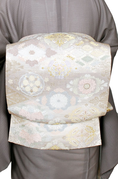 紗訪問着(淡小豆色・スワトウ・唐花)