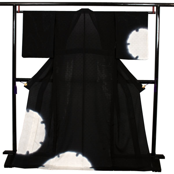 絽訪問着(黒・雪輪)