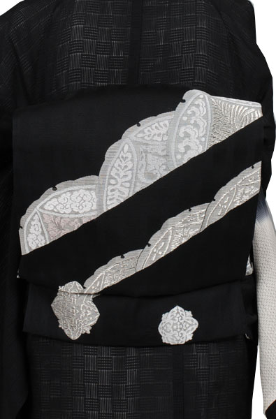 絽訪問着(黒・雪輪)