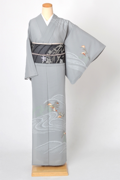 絽訪問着[波模様]