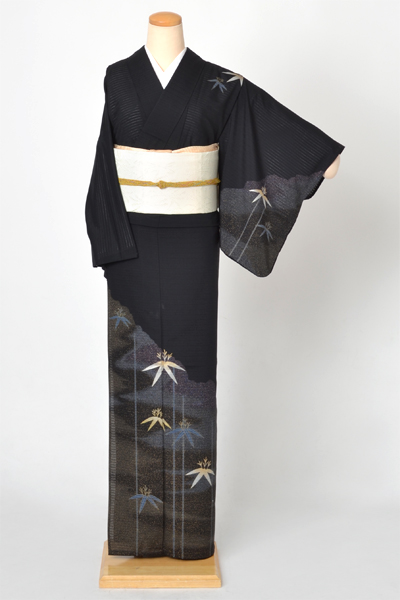 絽訪問着[笹模様]