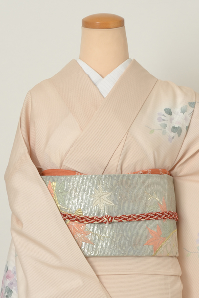 絽縮緬訪問着(ベージュ・花)