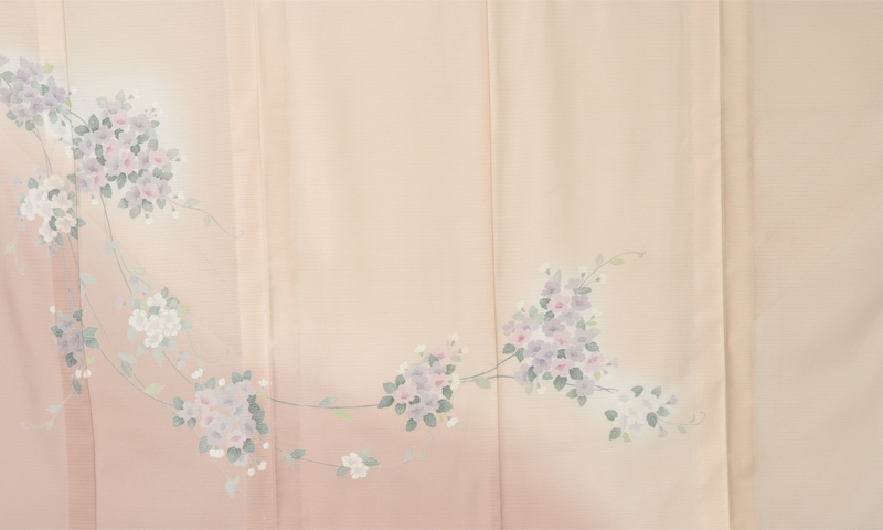 絽縮緬訪問着(ベージュ・花)
