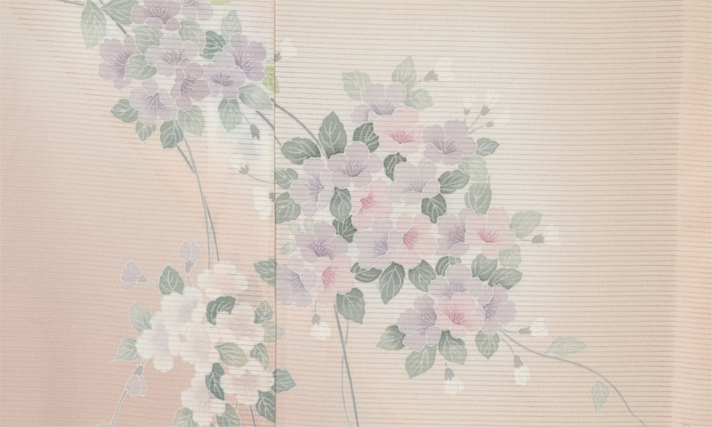 絽縮緬訪問着(ベージュ・花)