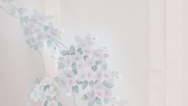 絽縮緬訪問着(ベージュ・花)