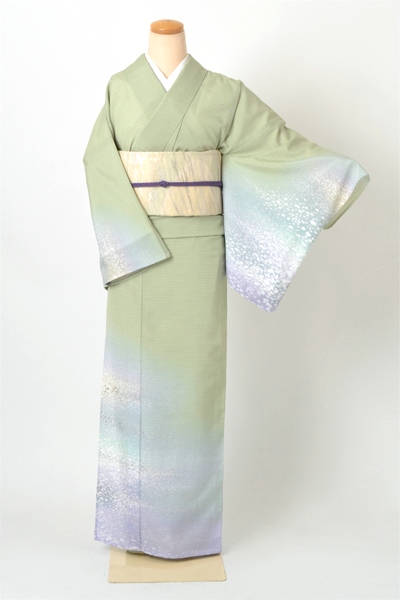 絽縮緬付け下げ(抹茶・水玉)