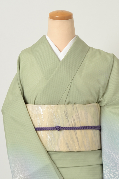 絽縮緬付け下げ(抹茶・水玉)