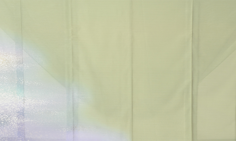 絽縮緬付け下げ(抹茶・水玉)