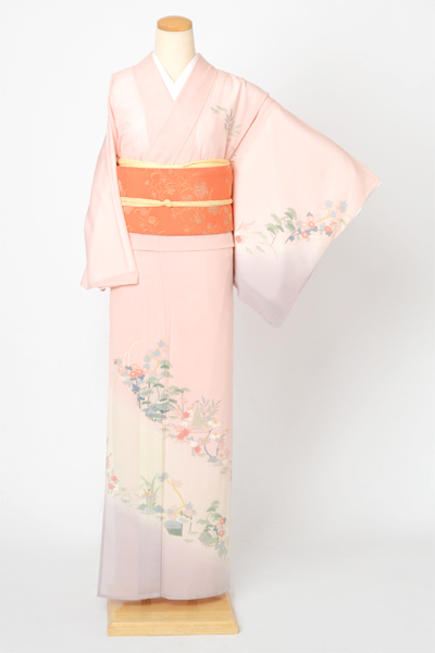 絽訪問着[花に松]