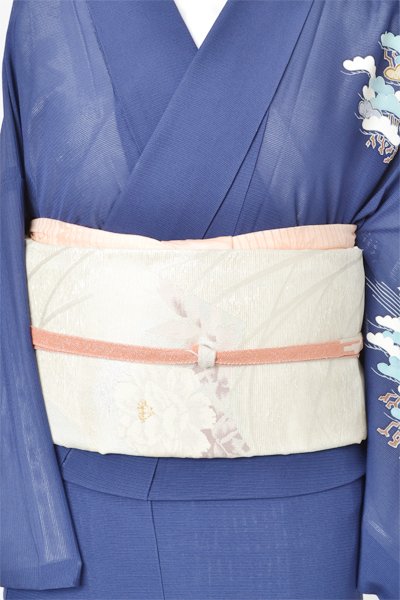絽訪問着[藍色・葦]
