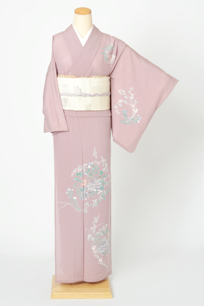 絽訪問着[秋草]