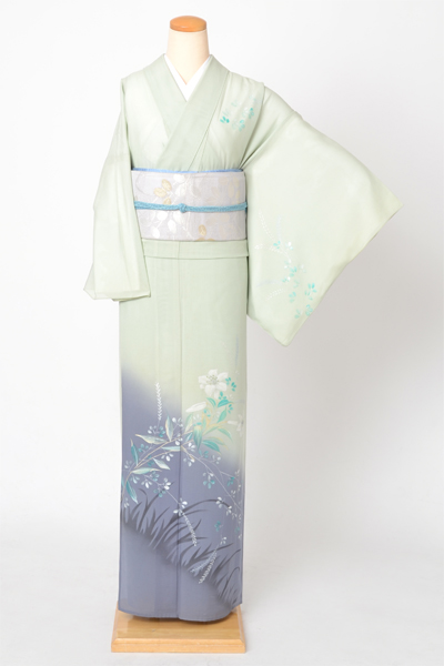 絽訪問着[百合・萩]