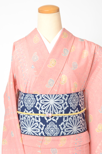 絽小紋［ペイズリー模様］