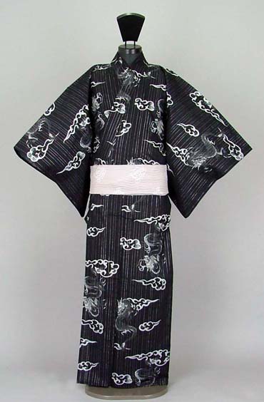 浴衣[171-179cm]黒地・雲竜