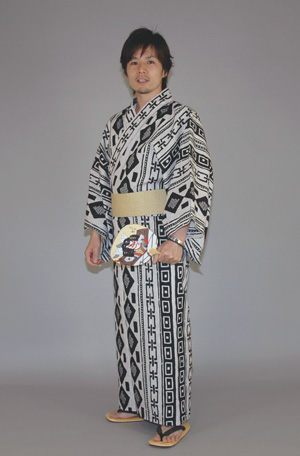 浴衣[167-175cm]菱・輪つなぎ