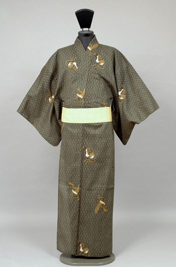 浴衣[169-177cm]緑・鳥