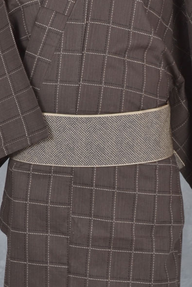 浴衣[158-166cm]こげ茶・格子