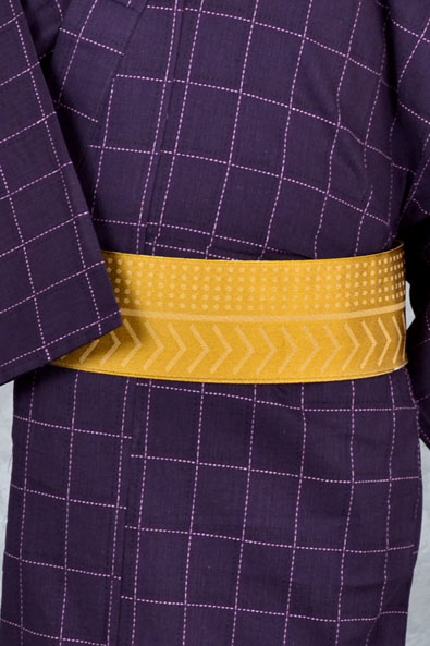 浴衣[163-171cm]紫・格子