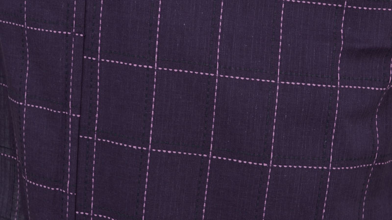 浴衣[163-171cm]紫・格子