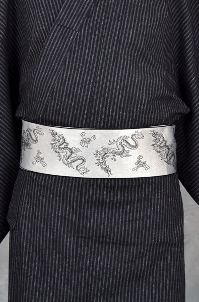 浴衣[155-163cm]黒・縞