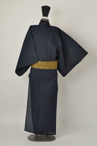 浴衣[171-179cm]藍･縞