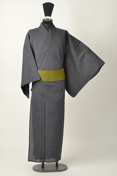 浴衣[180-190cm](黒地･縦じま)