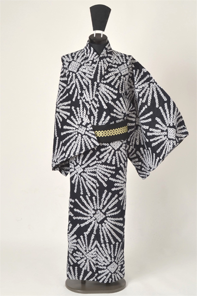 浴衣［191-199cm］黒地の絞り