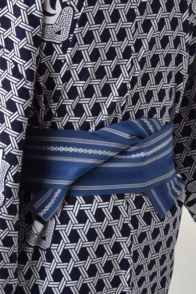 浴衣［167-175cｍ］藍地に篭目模様