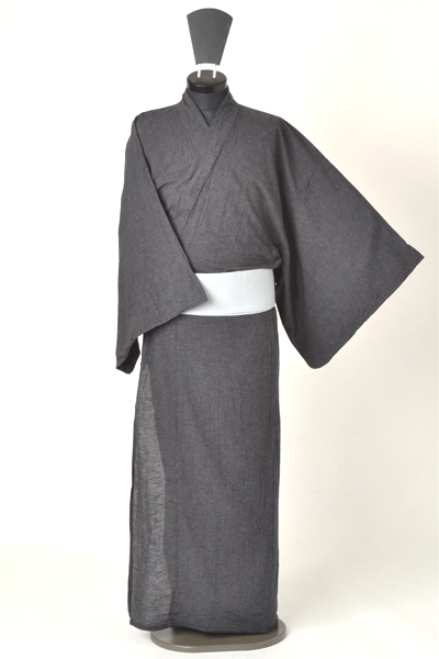 浴衣［168-176cｍ］グレイの縞模様