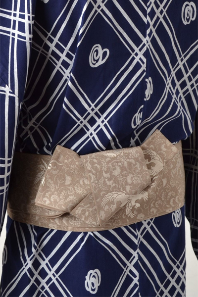 浴衣［169-177cｍ］藍地の斜め格子