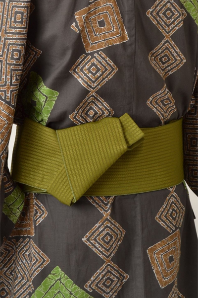 浴衣［171-179cｍ］利休鼠の三枡模様