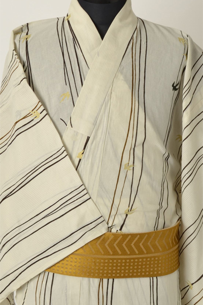 浴衣［166-174cｍ］生成地にツバメ模様