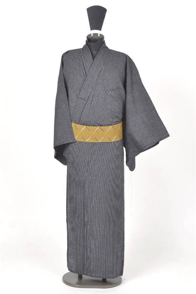 浴衣［177-185cｍ］黒白の縞模様