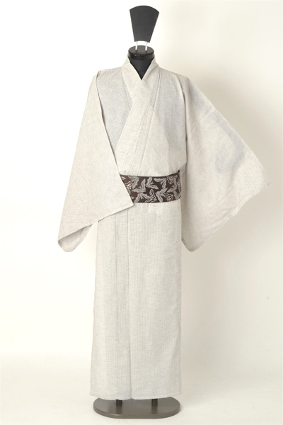 浴衣［181-189cｍ］白地の十字絣