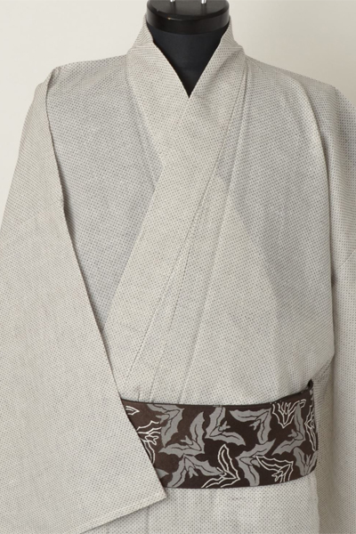 浴衣［181-189cｍ］白地の十字絣