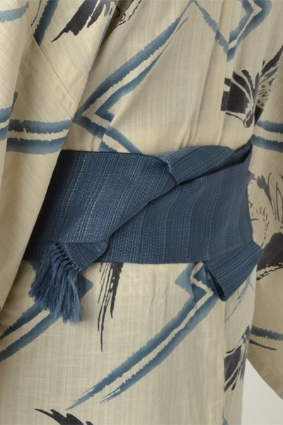 浴衣［163-171cm・167-175cm］生成りの鷹模様