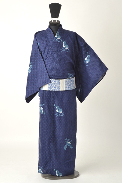 浴衣［168-176cｍ］藍地の鷹模様
