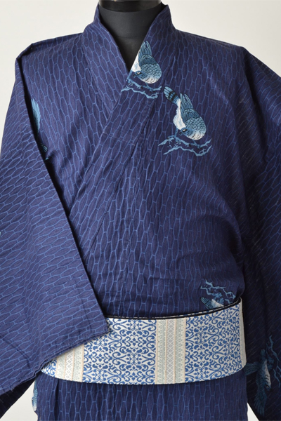 浴衣［168-176cｍ］藍地の鷹模様